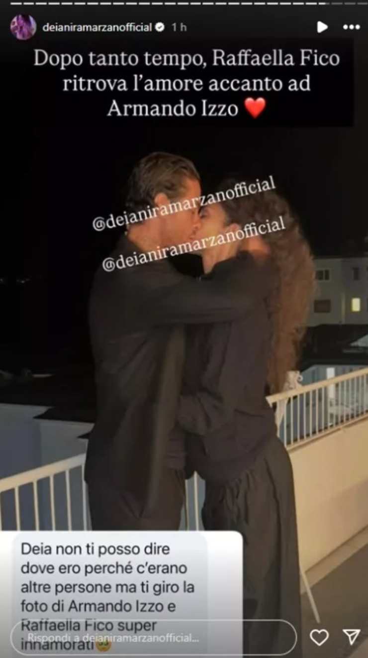 bacio tra armando izzo e raffaella fico