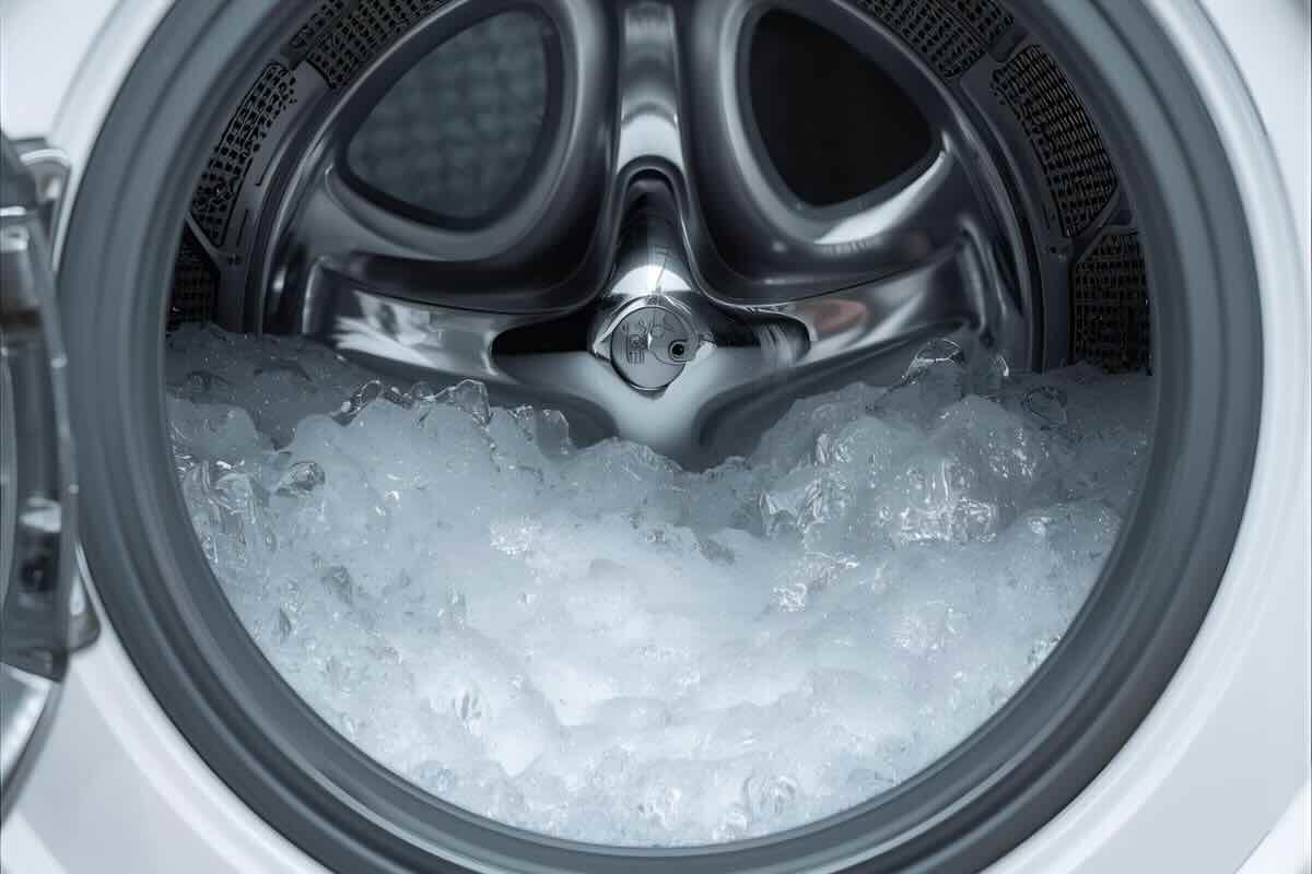 lavatrice piena di acqua